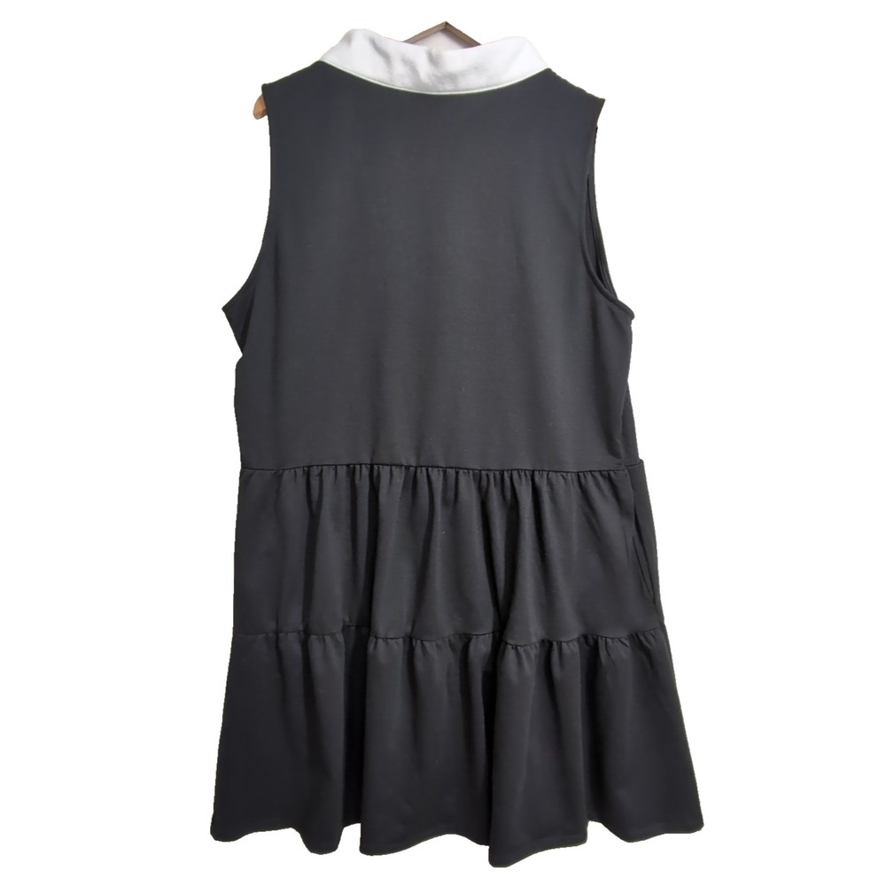 Nautica Tiered Dress Womens XXL Black White Sleeveless Beachy Office Casual - Picture 2 of 8